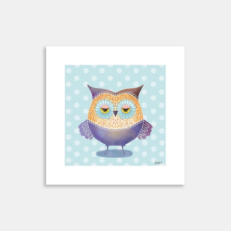 Flora Owl Art Print By Deborah Hinde