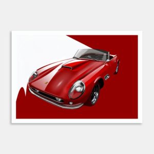 1961 Ferrari 250 GT California Spider Red Art Print By Fred Otene