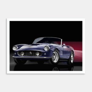 1961 Ferrari 250 GT California Spider Blue Art Print By Fred Otene