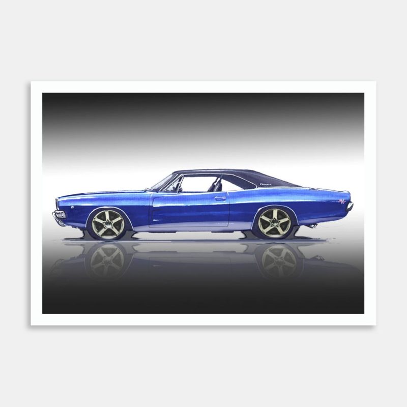 1969 Dodge Charger Art Print By Fred Otene