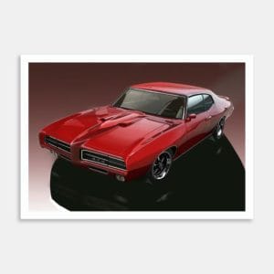 1969 Pontiac GTO Art Print By Fred Otene