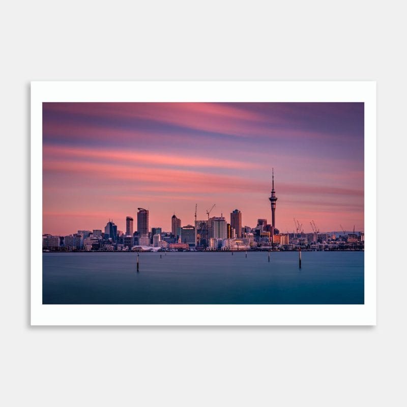 Auckland City in Pastel Art Print By Michelle Durrant