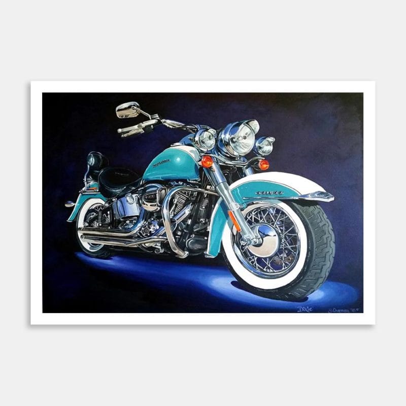Softail Deluxe Dixie Art Print By Yvonne Brooks