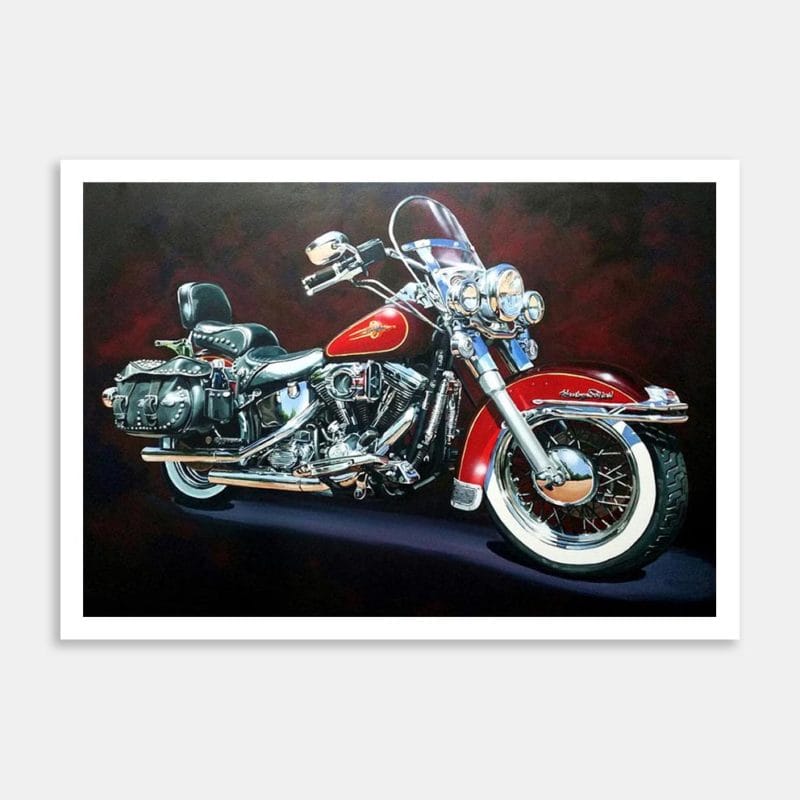 Softail Heritage Art Print By Yvonne Brooks