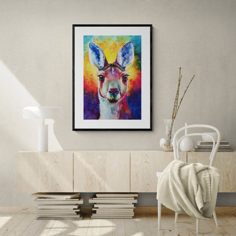Fifty Shades of Grey Kangaroo Art Print By Yvonne Brooks - Image 4