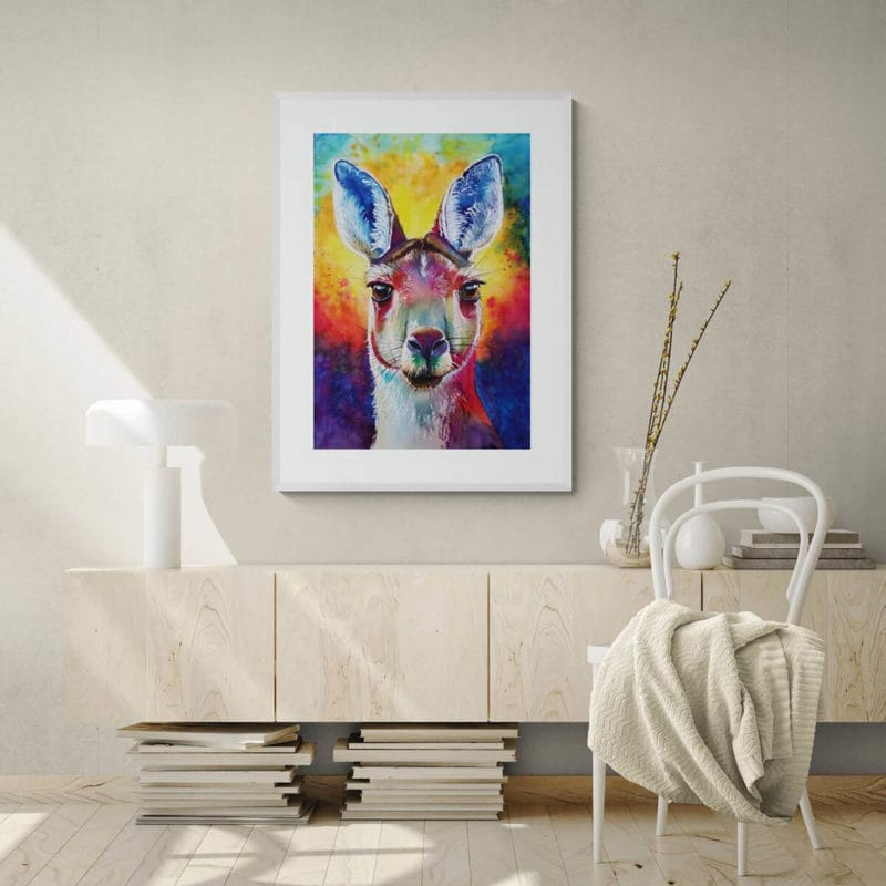 Fifty Shades of Grey Kangaroo Art Print By Yvonne Brooks - Image 2