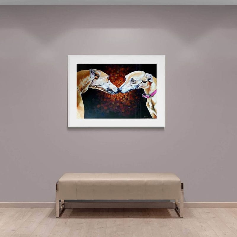 Greyhound Kisses Art Print By Yvonne Brooks - Image 2