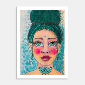 Lotus Girl Art Print by Adelien De Wet