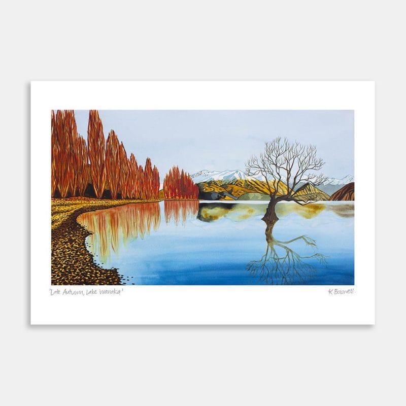 Late Autumn Lake Wanaka Art Print by Kate Boswell