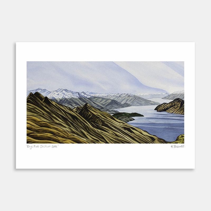 Roys Peak Eastern Side Art Print by Kate Boswell