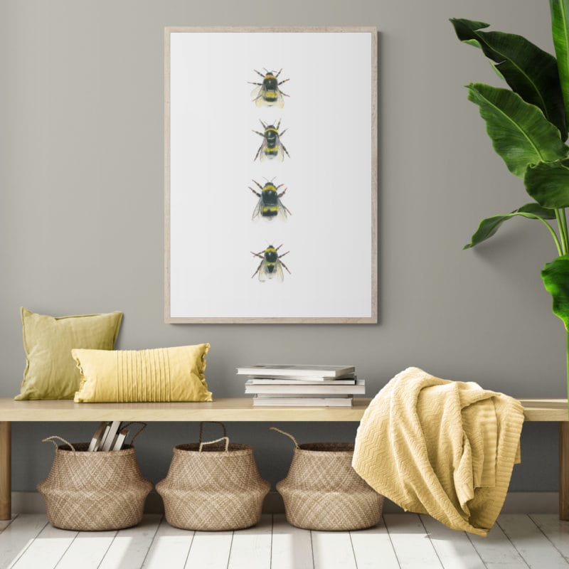 Bees In A Row Art Print By Lynn Fuller - Image 3