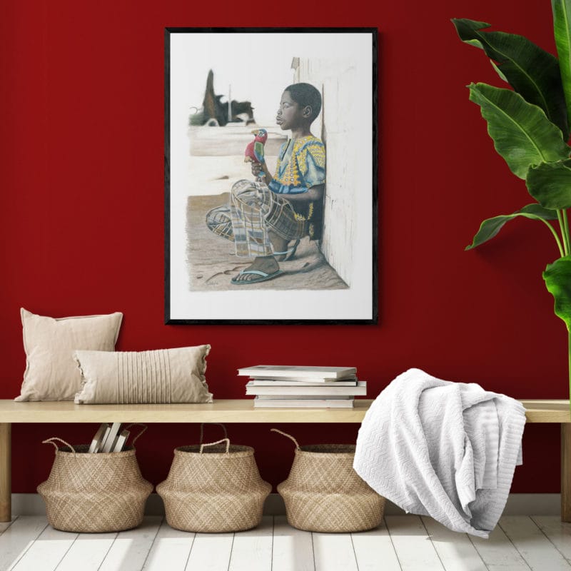 Girl With Parrot Art Print By Lynn Fuller - Image 2
