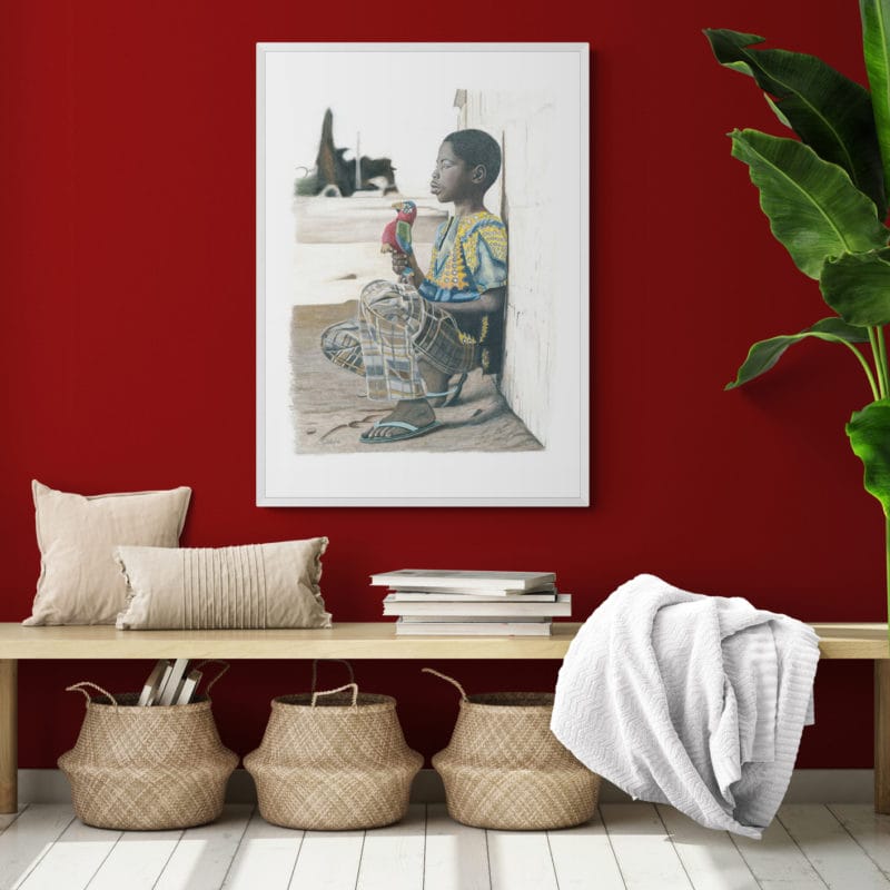 Girl With Parrot Art Print By Lynn Fuller - Image 4