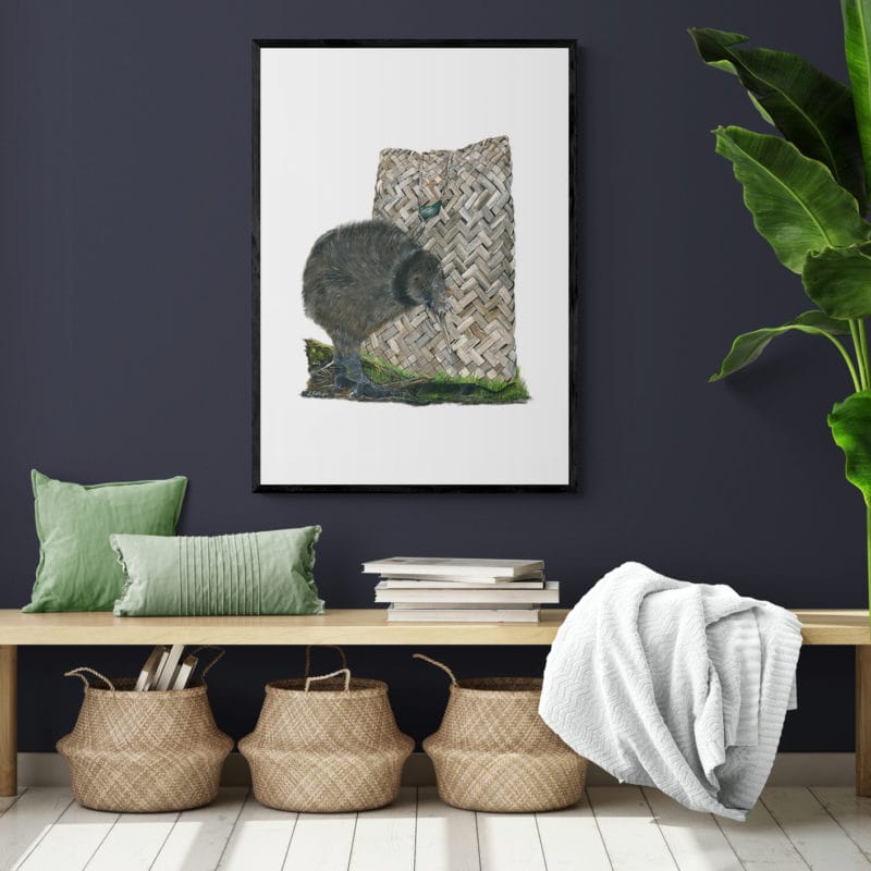 Kiwi And Kete V2 Art Print By Lynn Fuller - Image 2