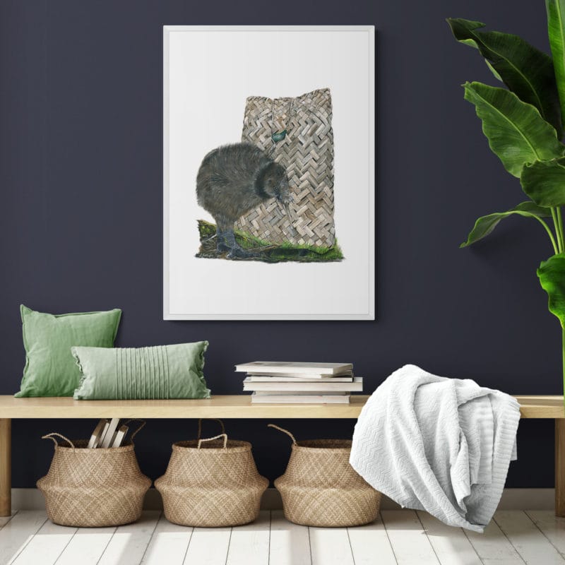 Kiwi And Kete V2 Art Print By Lynn Fuller - Image 4