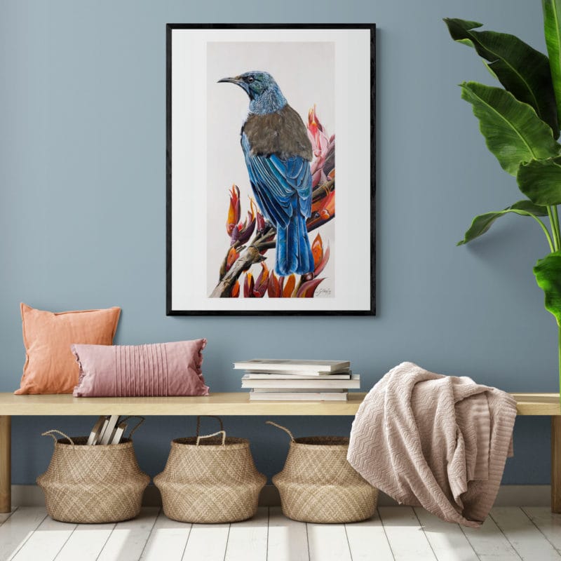 Tui on Flax Art Print By Lynn Fuller - Image 2