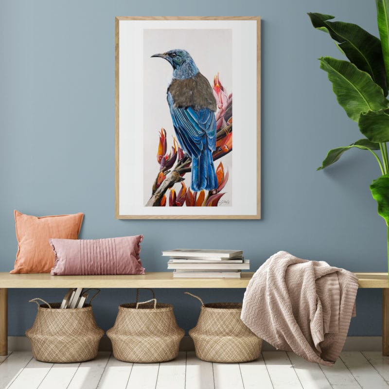 Tui on Flax Art Print By Lynn Fuller - Image 3