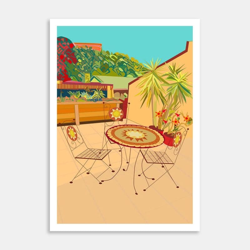 Onehunga Patio Art Print By Sarah Molloy
