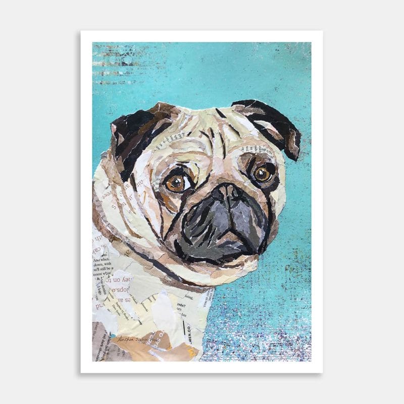 Pug Art Print by Anthea Weir