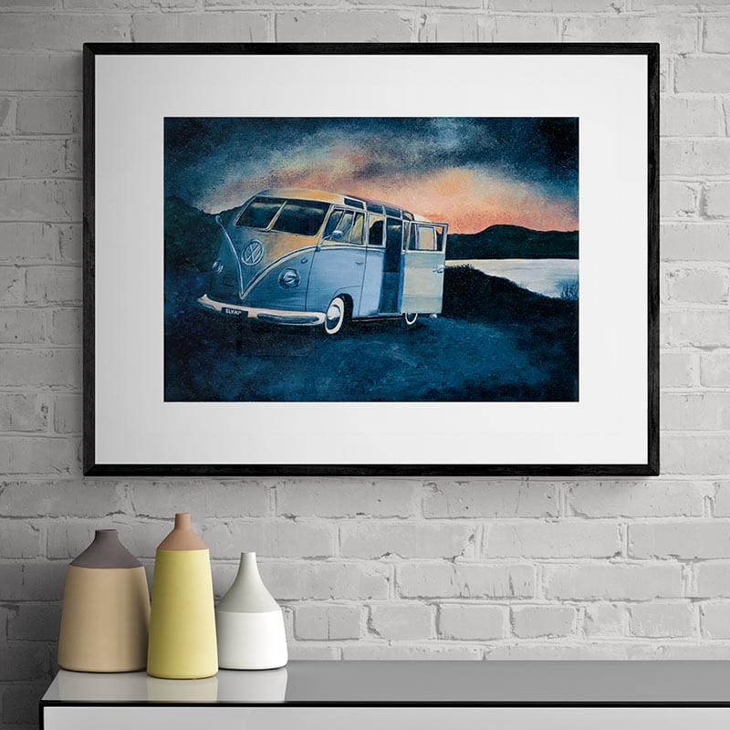 Kombi Campout Art Print By Ashleigh Radsyn