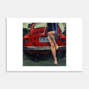 Red VW Beetle Art Print By Ashleigh Radsyn