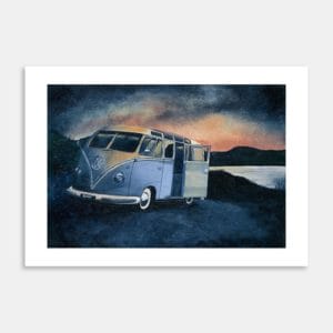 Kombi Campout Art Print By Ashleigh Radsyn