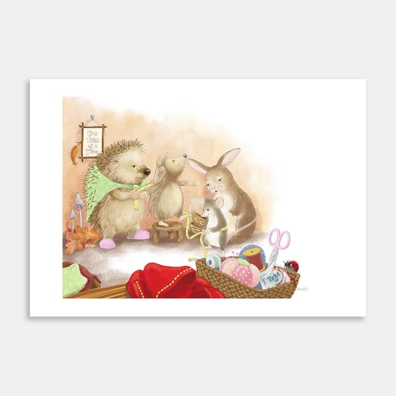 Hollybee Nanny Measuring Art Print By Deborah Hinde