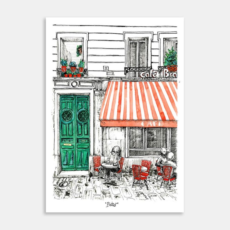 Le Bistrot Art Print By Emilie Geant