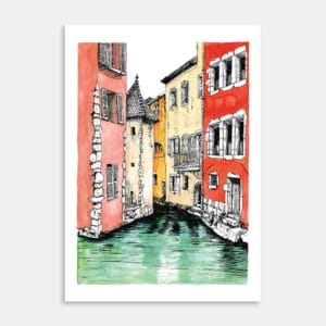 Passage de l’île, Annecy Art Print By Emilie Geant