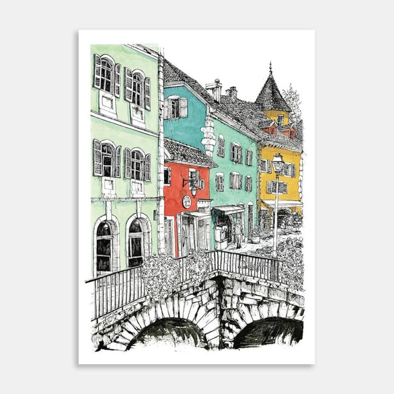 Rue Perriere, Annecy Art Print By Emilie Geant