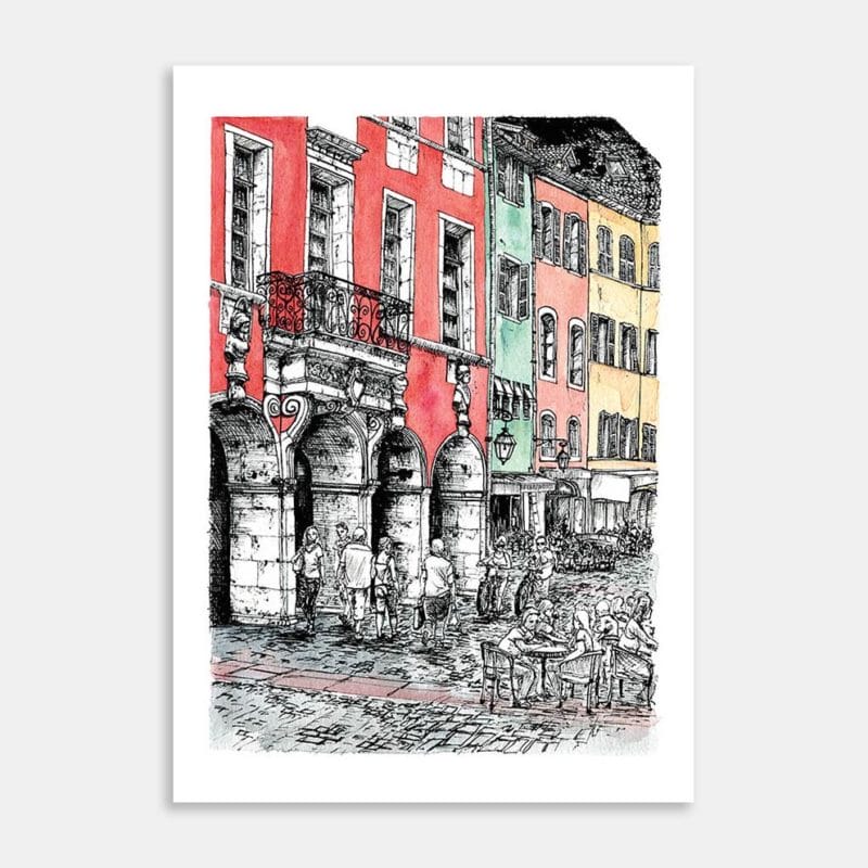 Rue Royale, Annecy Art Print By Emilie Geant