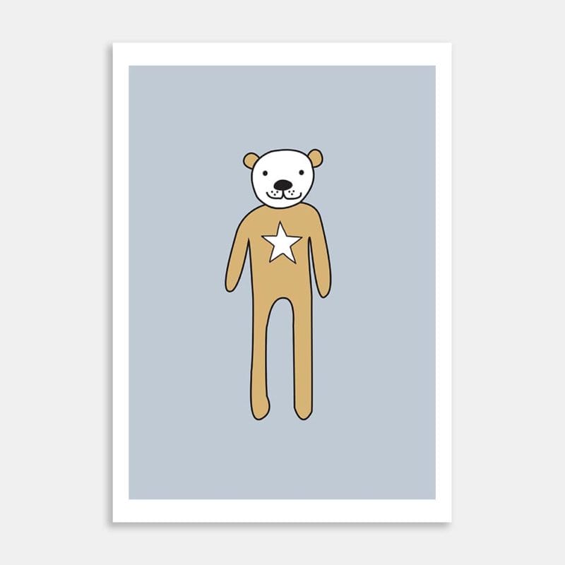 Blue Bear Art Print By Ruth McGill