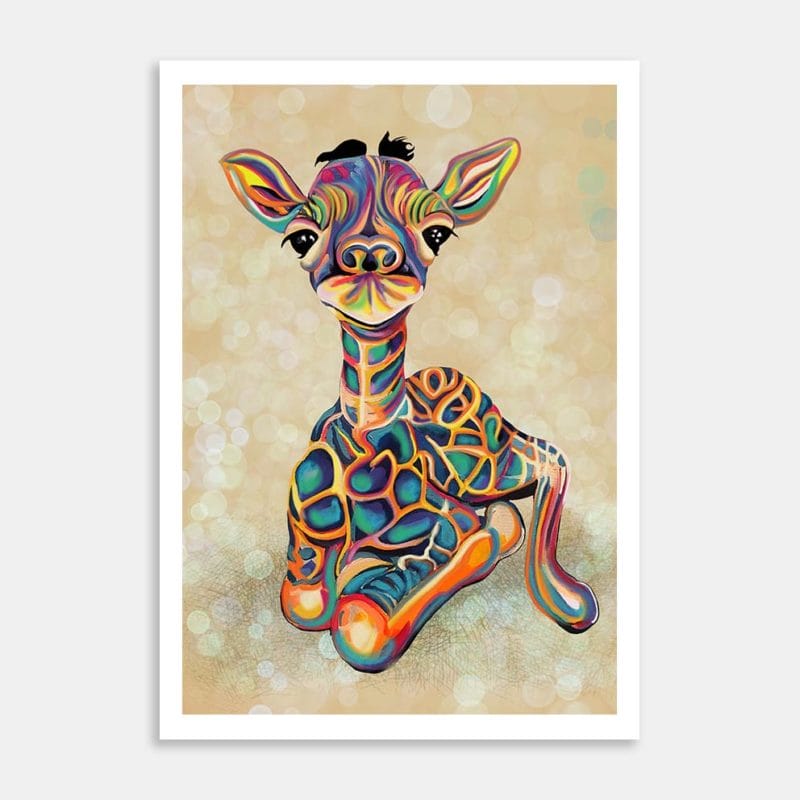 Baby Giraffe Art Print By Samantha Payne