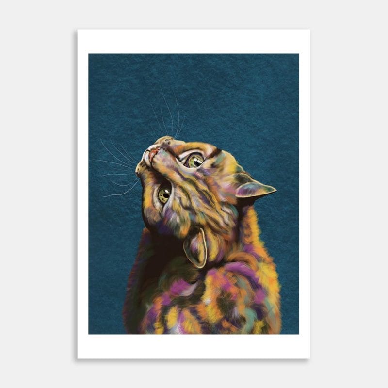 Cat Looking Up Art Print By Samantha Payne