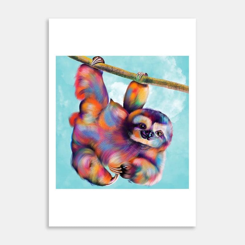 Going Nowhere Slowly Sloth Art Print By Samantha Payne