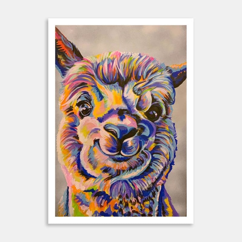 Smiley Alpaca Art Print By Samantha Payne