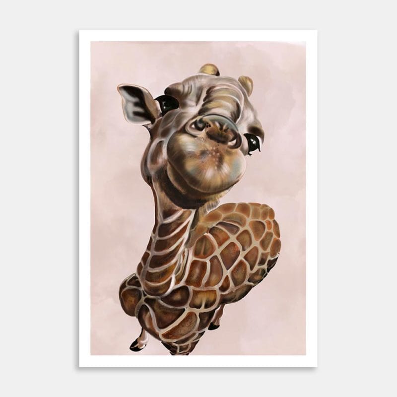 Smoochy Giraffe Art Print By Samantha Payne