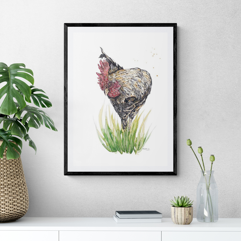 Rooster Doodle Do Art Print By Anna Deacon