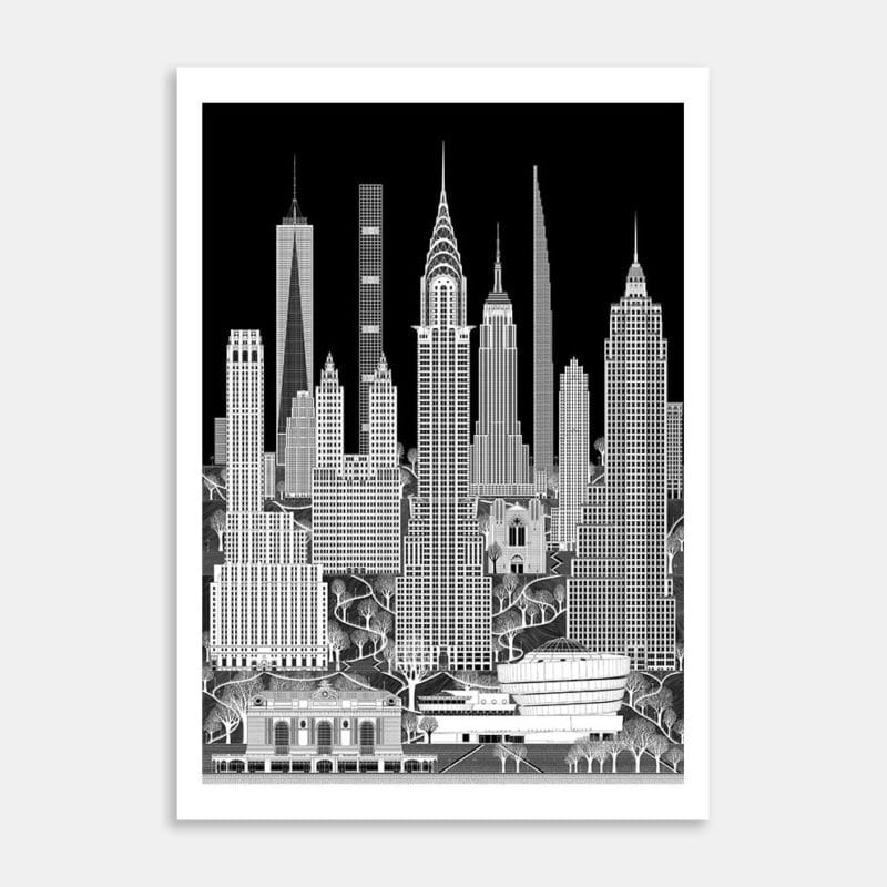 Cityscapes Manhattan Reimagined Art Print By Glenn Mulholland
