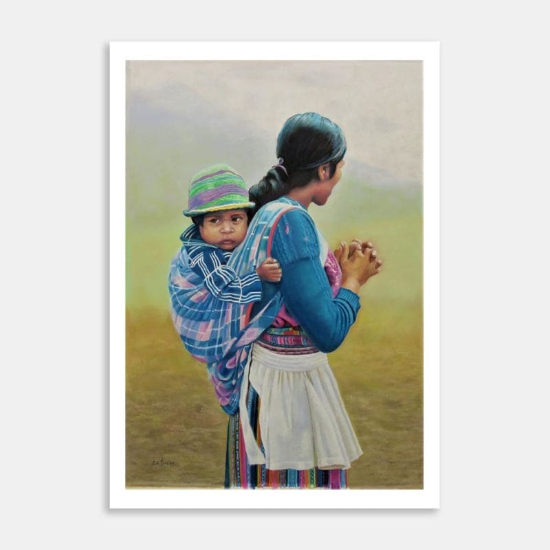 Guatamalan Mother And Child Art Print By Colleen Tetley