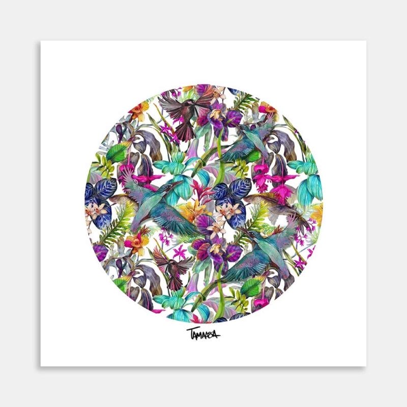 Garden Of Eden Kotare Square Art Print By Tabitha Maxwell