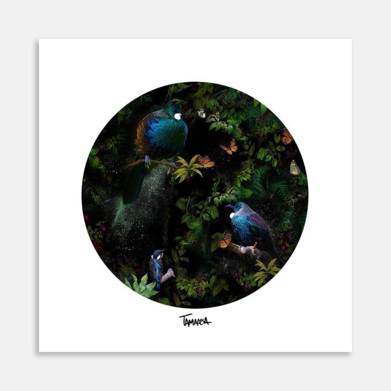 Tui LOVE Square Art Print By Tabitha Maxwell