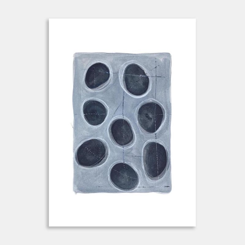 Flightpaths Over Moonlit Water And Stones Art Print By Gae Webster