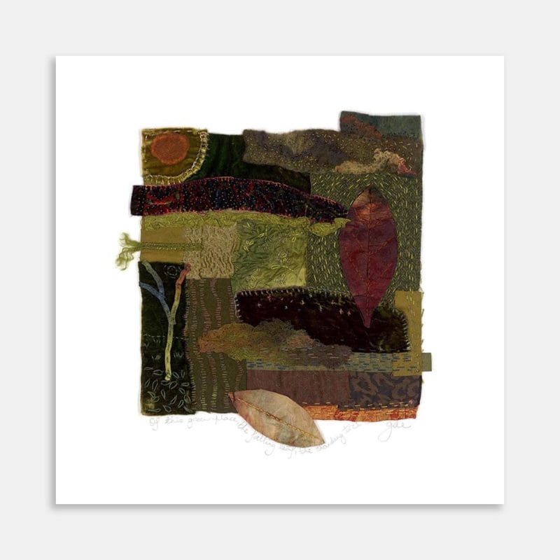 Of This Green Place, The Falling Leaf And The Standing Tree Art Print By Gae Webster