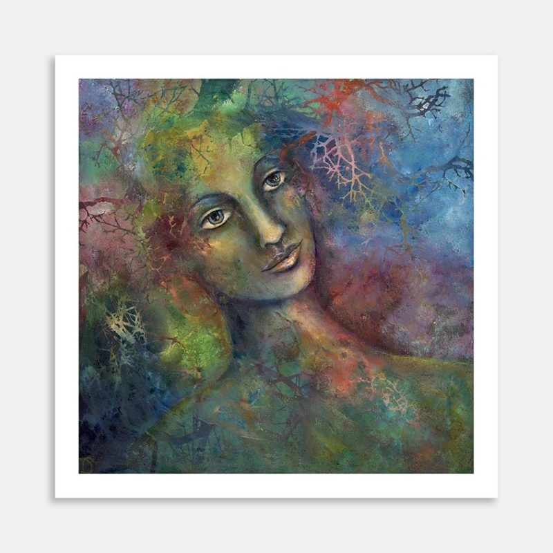 Woman Blue Art Print By Damiët Loor