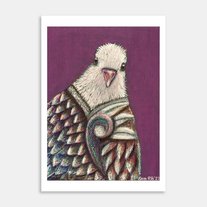 Pink Baby Kereru Art Print By Sam RB