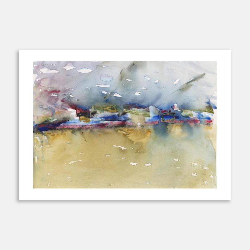Multi Coloured Coastline Limited Edition Art Print By Sarah Buchanan