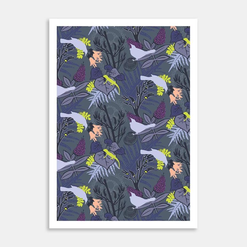 Tui Garden-Violetnights Art Print By Christina Thiele