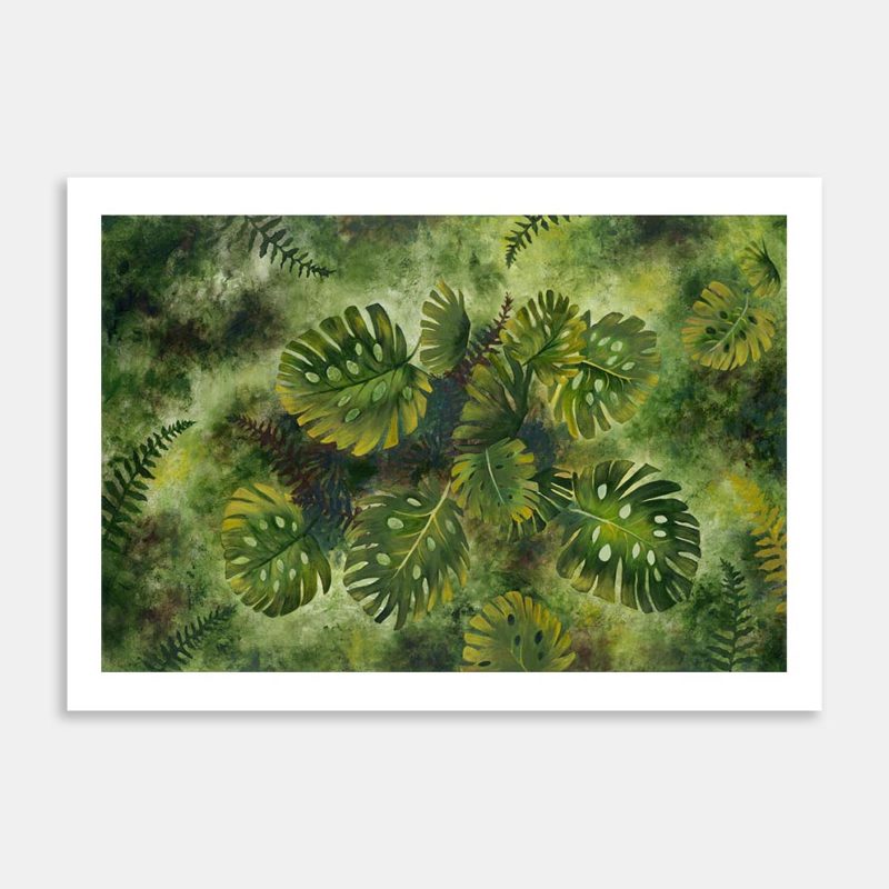 Monstera Ferns Art Print By Sherrill Bentley