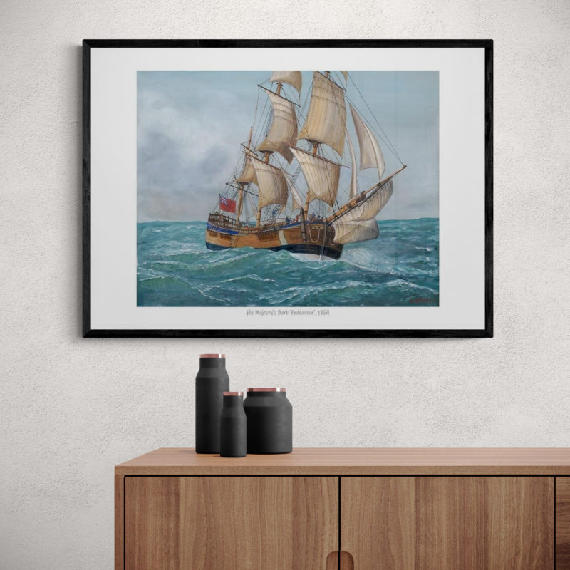 His Majestys Bark Endeavour 1769 Art Print By Roly Hermans - Image 2